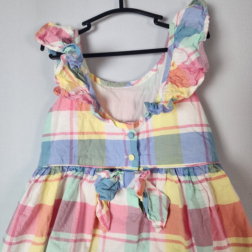 Tommy Bahama Toddler Spring / Easter Plaid Ruffle Sleeveless Dress | Girls US 5 - Picture 5 of 8